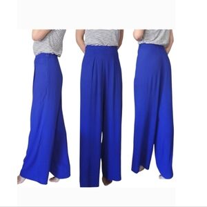 NEW Royal Blue Wide-Leg Pants Front Pleats By Yumi
